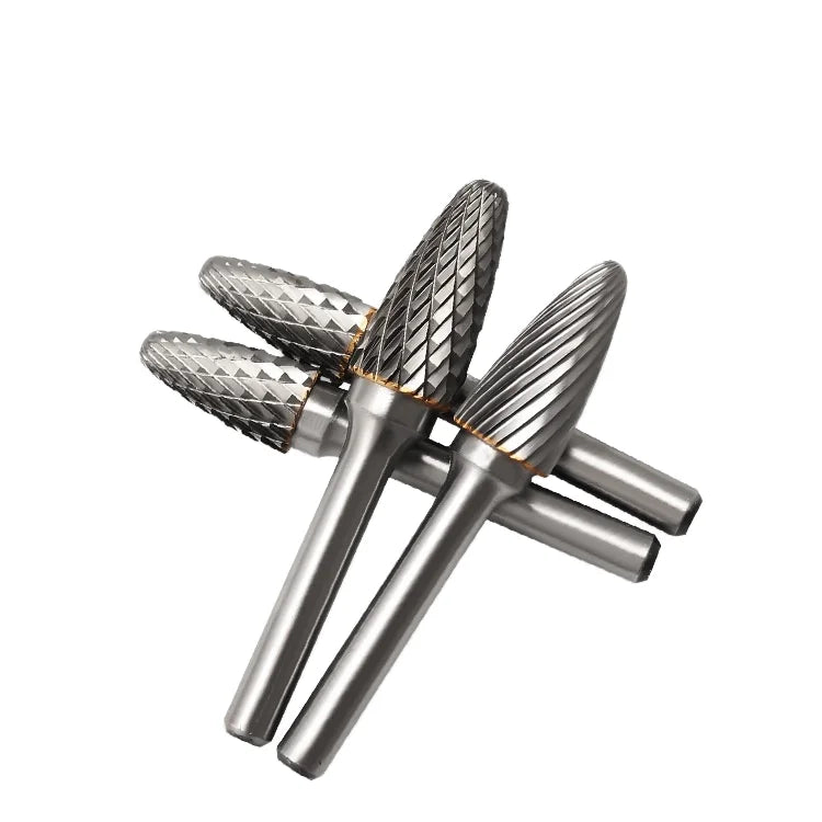 Polished Cemented Carbide Electric Rotary File with Diamond Cut Tungsten Steel F Type Arc Metal Grinding Head High Performance