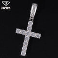 Luxury Necklace Hip Hop Sparkling VVS D Moissanite Diamond Pendant Necklace 925 Sterling Silver Jewelry Cross Pendant