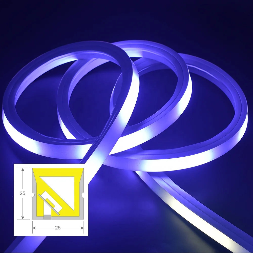 30M Super Long Silicone Flexs Neon Light Strips DC24V 60leds 10 Pixels/m 3D Free Bending RGB Addressable Neon Strip Lights