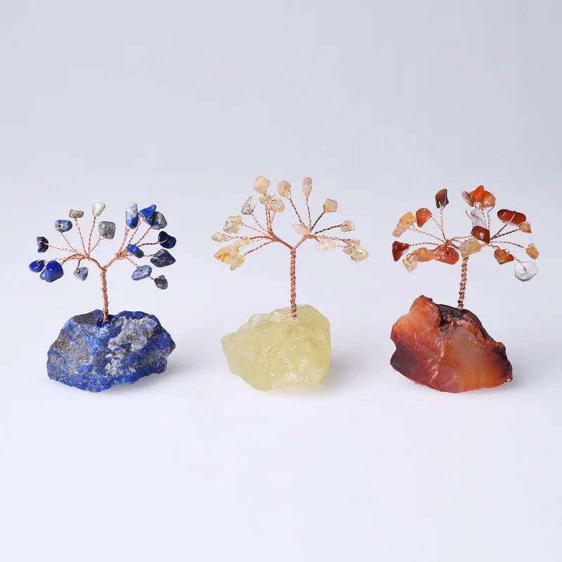 Wholesale Rough Stone Base Money Tree Healing Stones Crystals Lucky Tree Money Tree  for Decoration