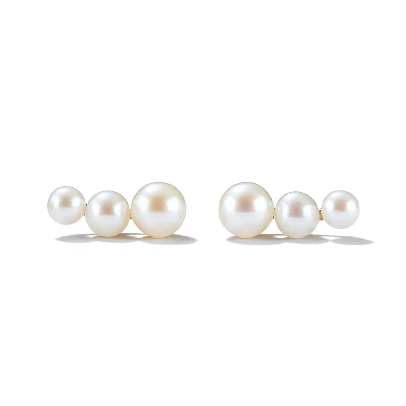 Milskye Luxury Jewelry 925 Sterling Silver 18k Gold Mini Lucky Pearl Earrings