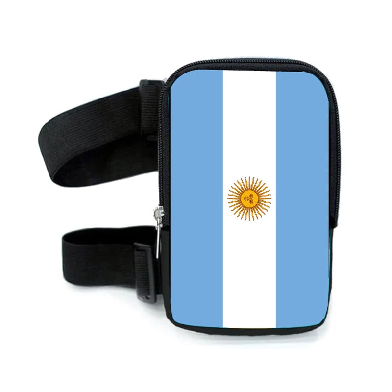 Custom Logo Printing Argentina Flag Thigh Bag Leg Bag for Carnival with Adjustable Strap