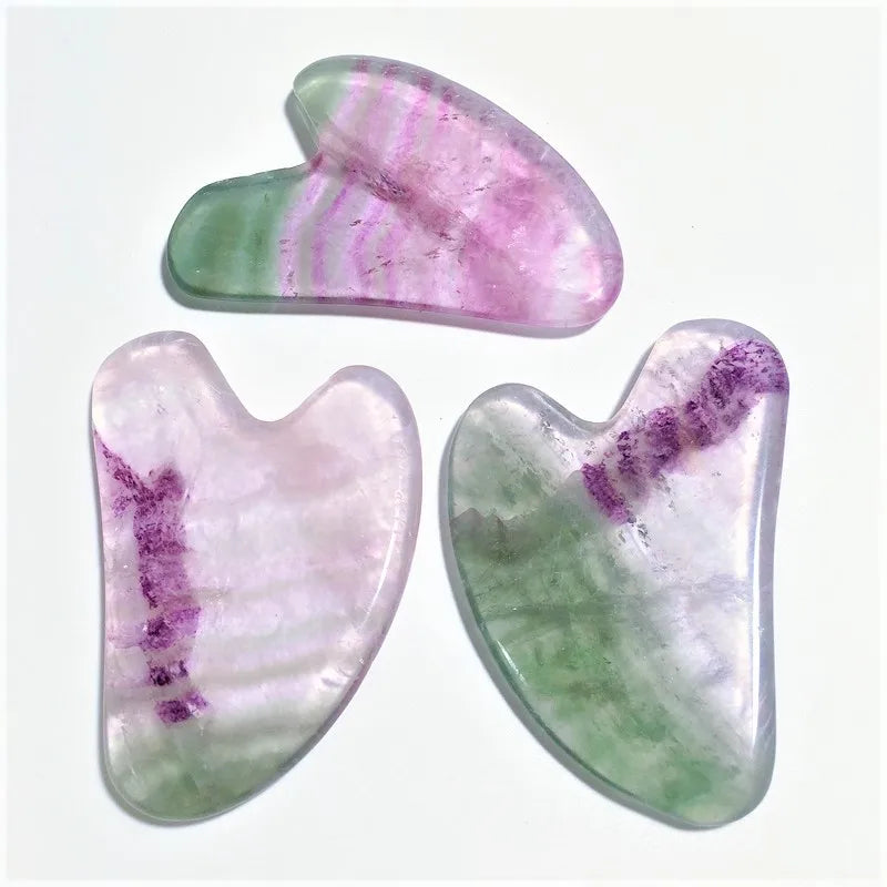 HY Best Memento Fluorite Gua Sha Board Heart Guastone for Beautiful Skin Scraping Guasha Treatment