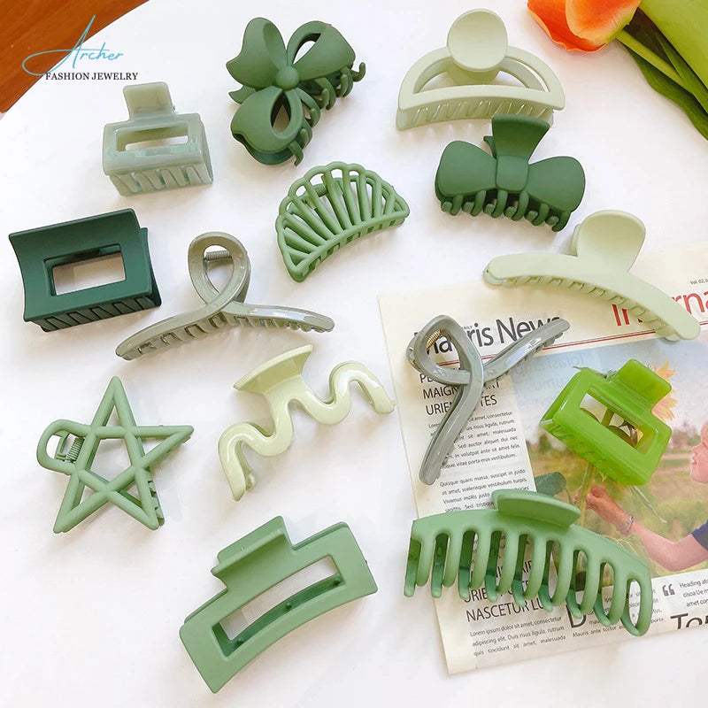 Popular Colorful Acrylic Grid Claw Hair Clip for Women New Fashion 2022 Archer Japan & Korean Style Daily Life Use