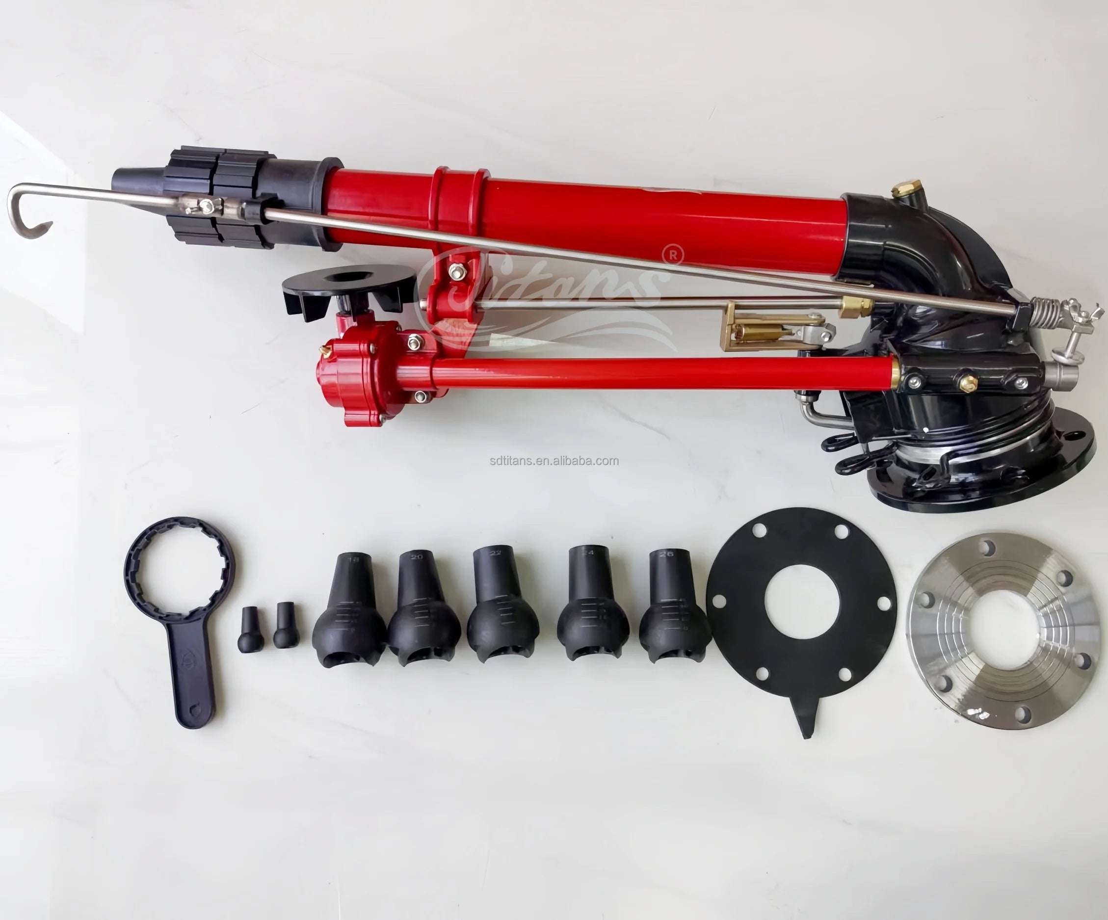 Titans Dual-Nozzle Turbine Rain Gun Sprinkler with Twin Adjustable Nozzle (0-48Â°)  for Industrial Suppression & Farm Irrigation