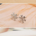925 Sterling Silver Snow Stud Earrings for Women Elegant Wedding Jewelry with Gold Plating Trendy & Cute Style for Parties Gifts