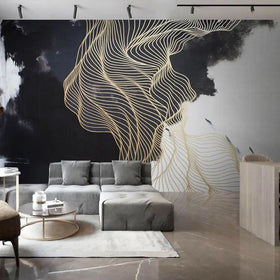 Nordic Abstract Personality Wallpaper Modern Minimalist Dining Bedroom Living Room Tv Background Wallpaper Black White Ink Mural