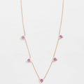 LOZRUNVE Delicate Custom Jewelry Gold Filled 925 Silver Diamond CZ Pink Heart Charm Necklace Choker