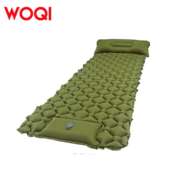 WOQI Customizable Logo Built in Pump Inflatable Mattress Ultra Light Outdoor Folding Inflatable Mattress Adjustable Bed