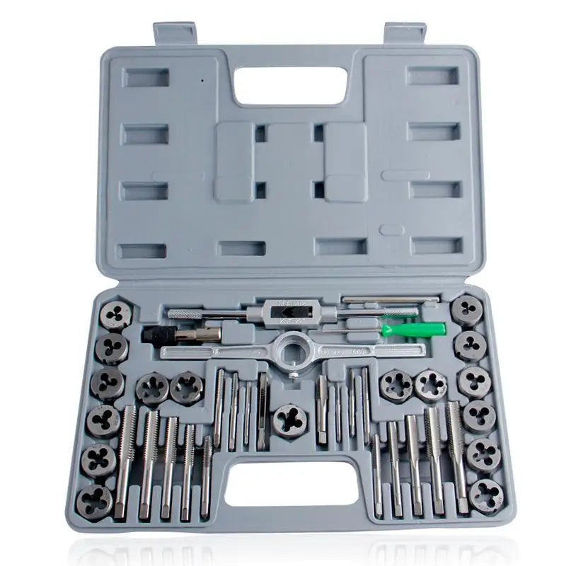 Dropshipping 40pcs Tap Die Set Hand Thread Plug Taps Handle Alloy Steel Inch Threading Tool With Case