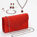 Hot Selling Glitter Rhinestone Wedding Evening Dress Dinner Clutch Bags With Necklace Earrings Bracelet Ring Set (KJ142)