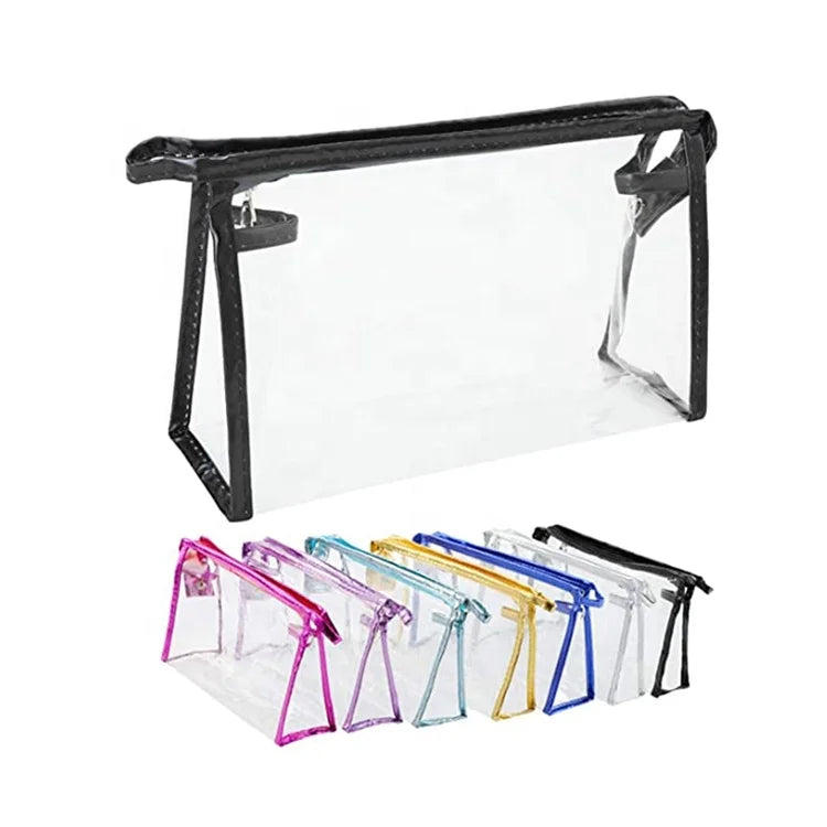 Customized Fashion Durable Eco-Friendly Transparent Waterproof Small Capacity Cosmetic Case Zipper Portable PVC for Vacation