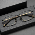CS-07519 Prescription Square Frames Titanium Eyewear Hand Made Textured Unisex Customer Logo Optical Frame
