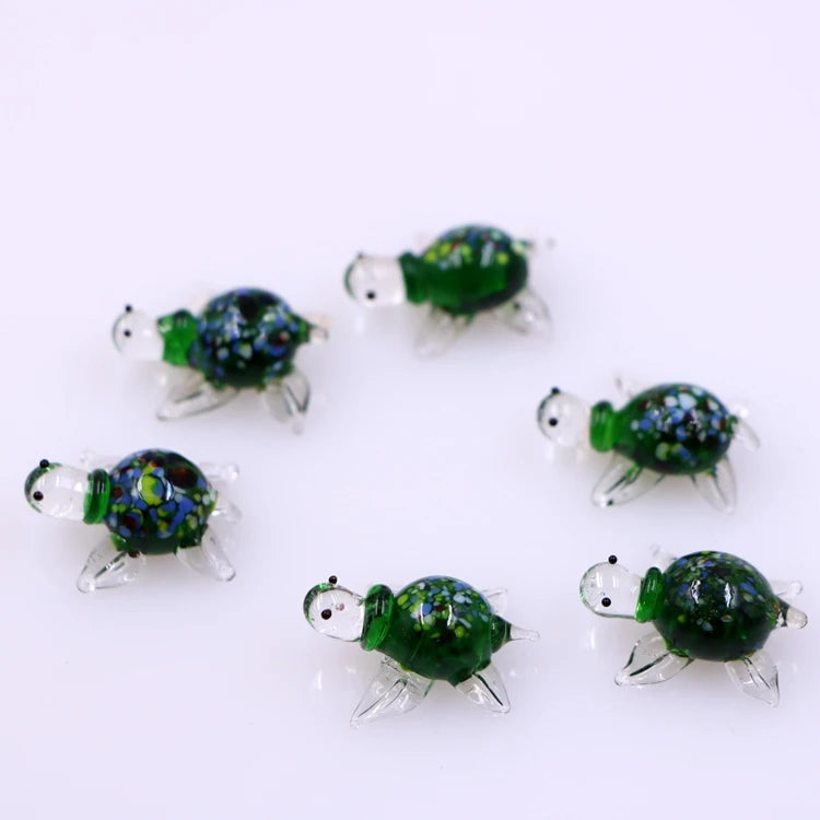Mini Small Murano Lampwork Glass Turtle Animal Figurine