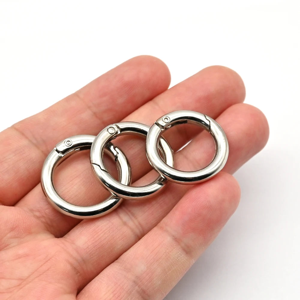 Custom Silver Carabiner Key Ring Round O Spring Hook Round Carabiner Clip