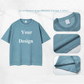Unisex Vintage Indigo Wash Short Sleeve T-Shirt Lightly Soiled Summer Streetwear Skateboard Tee DIY Oversized Custom Logo Men's