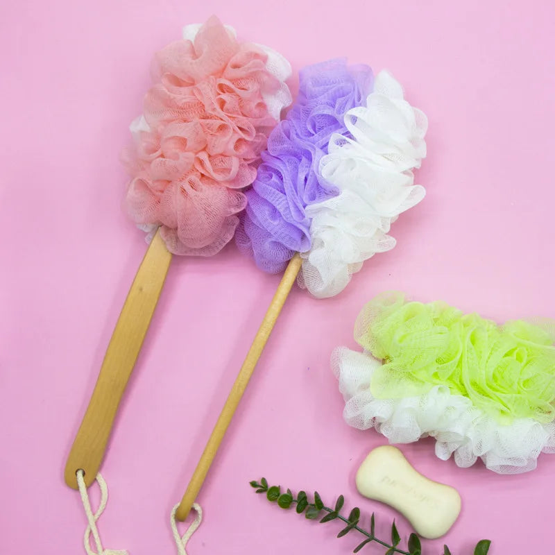 Wholesale Long Bath Sponge Mesh Skin-friendly Exfoliating Double-sided Bath Back Brush Body and Bath Products