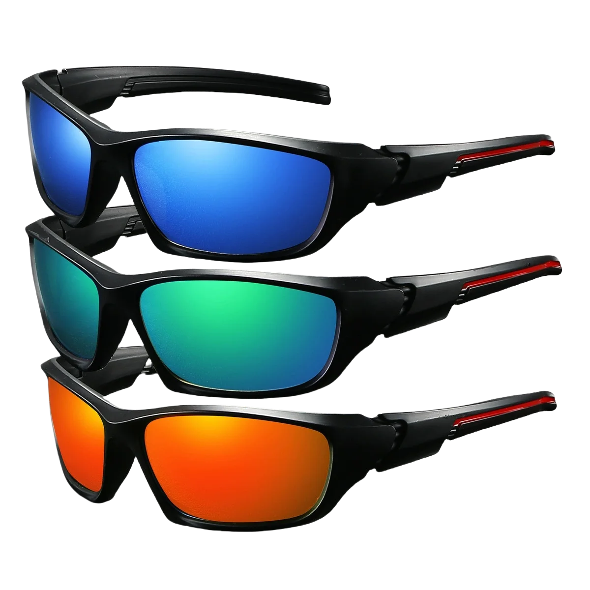 Luxury Designer Polarized UV400 Sunglasses Men Fashion Vintage Lightweight Anti-Wind PC Frame Outdoor Cycling Goggles
