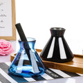 Wholesale Luxury Taper-Shaped 7oz 200ml Black Glass for Reed Diffuser Bottle with Cork Sealing Unique Design
