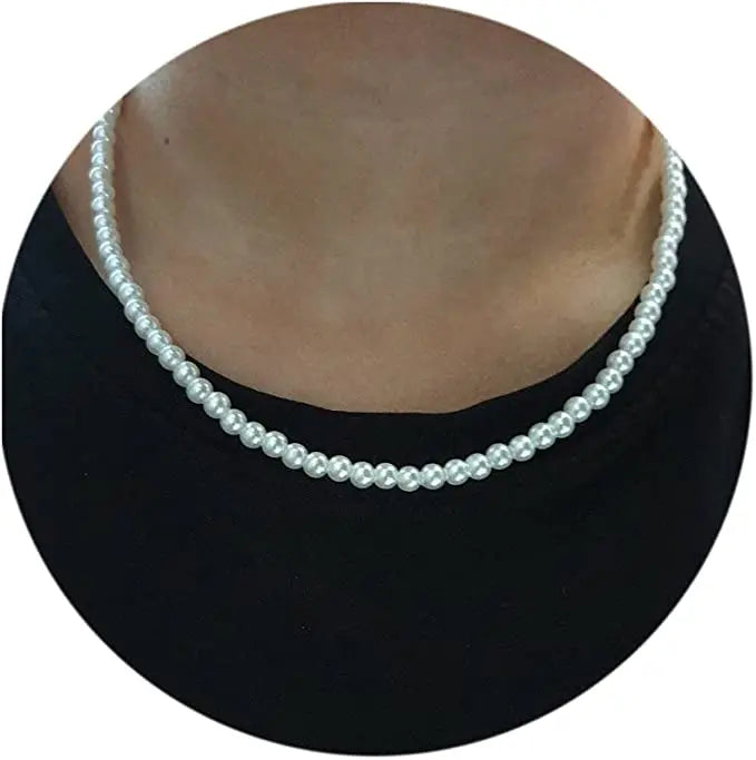 Trendy Freshwater Pearl Jewelry Necklace for Men White Pearl Necklace for Women Round Pearls Choker Necklaces Hot