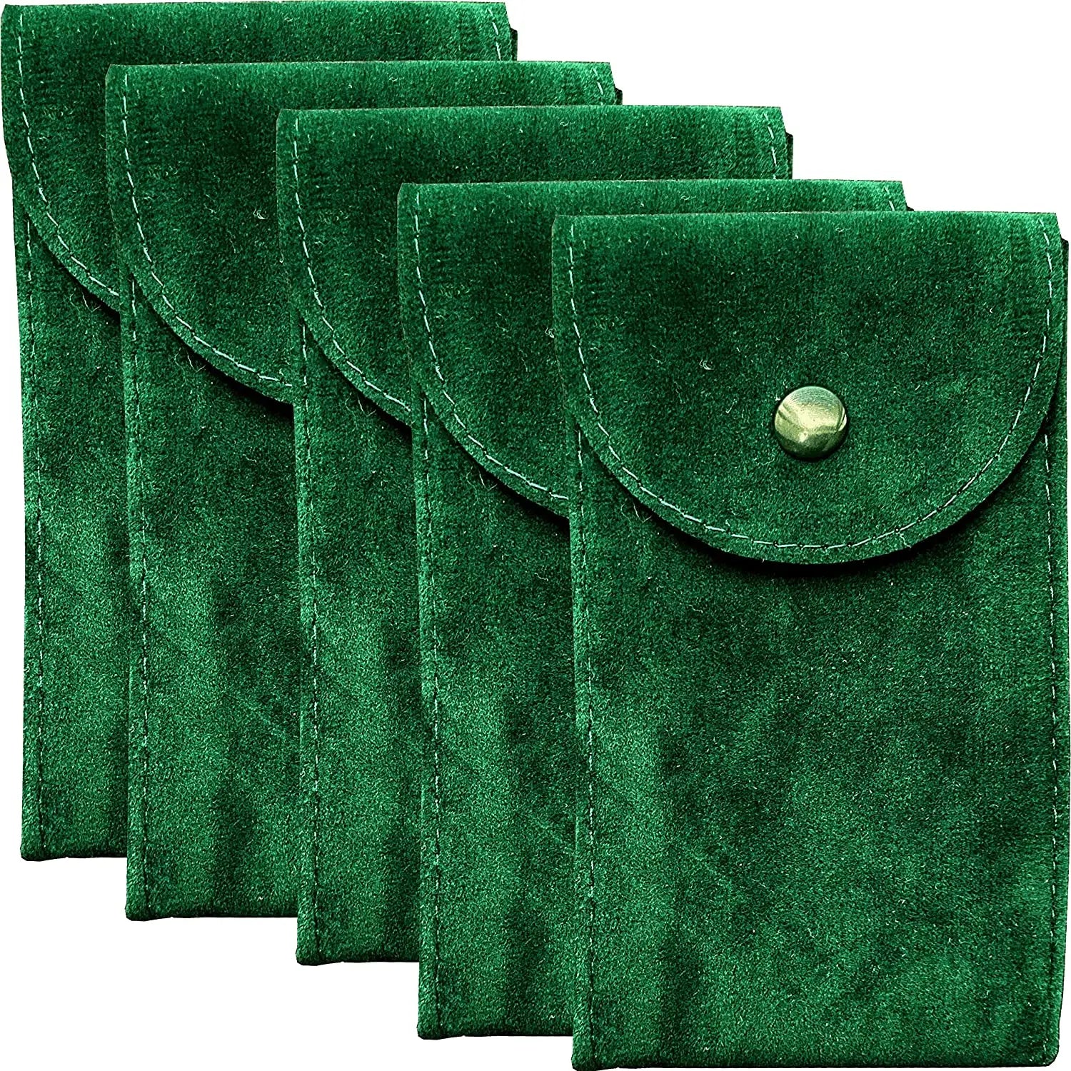 Premium Microfiber Cloth and Green Velvet Drawstring Watch Pouch with Insert for Shopping Bags