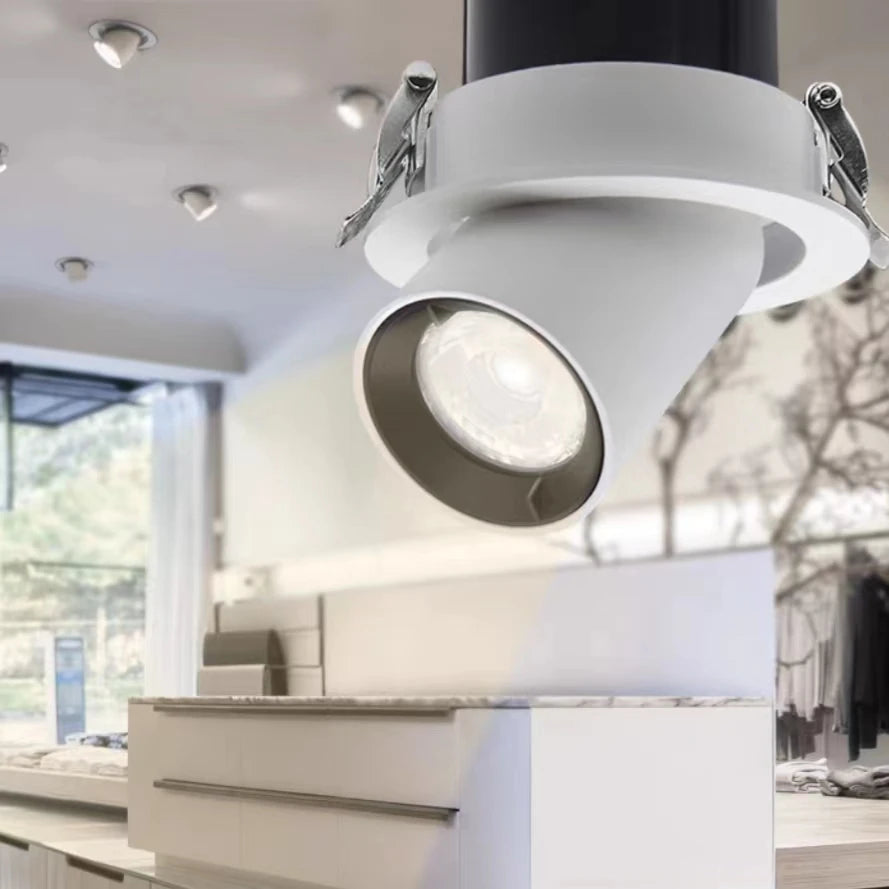 12 Watt Recessed LED Downlight High Quality Hotel Spotlight IP20 3000K Temp Aluminum Construction Auto CAD Lighting Solution