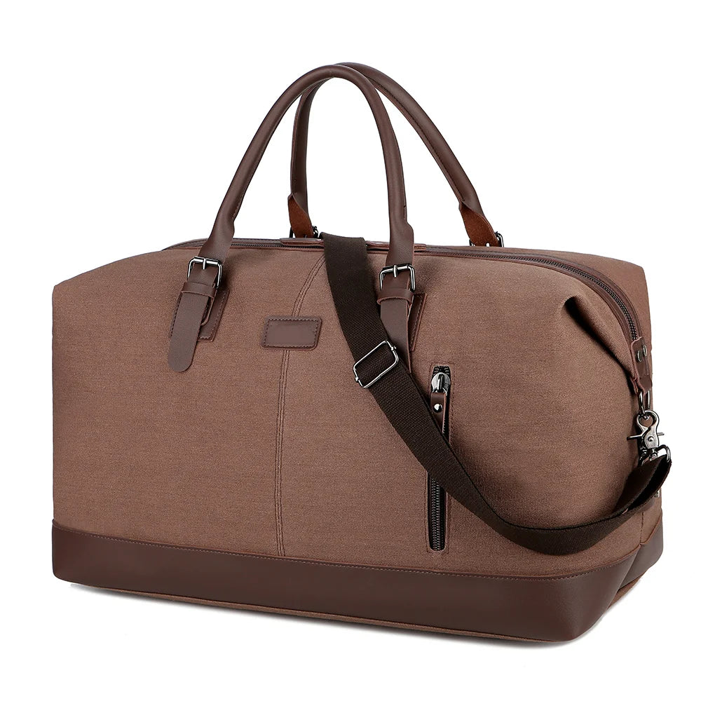 Wholesale Eco-friendly Fashion Large Capacity Canvas Duffel Bags with Zipper Closure for Weekend Outdoor Overnight Travel Unisex