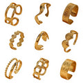 Wholesale Stainless Steel Open Ring Fashionable Gold Plated Beach Shell Jewelry Lovely Opening Scallop Rings Trendy Gift