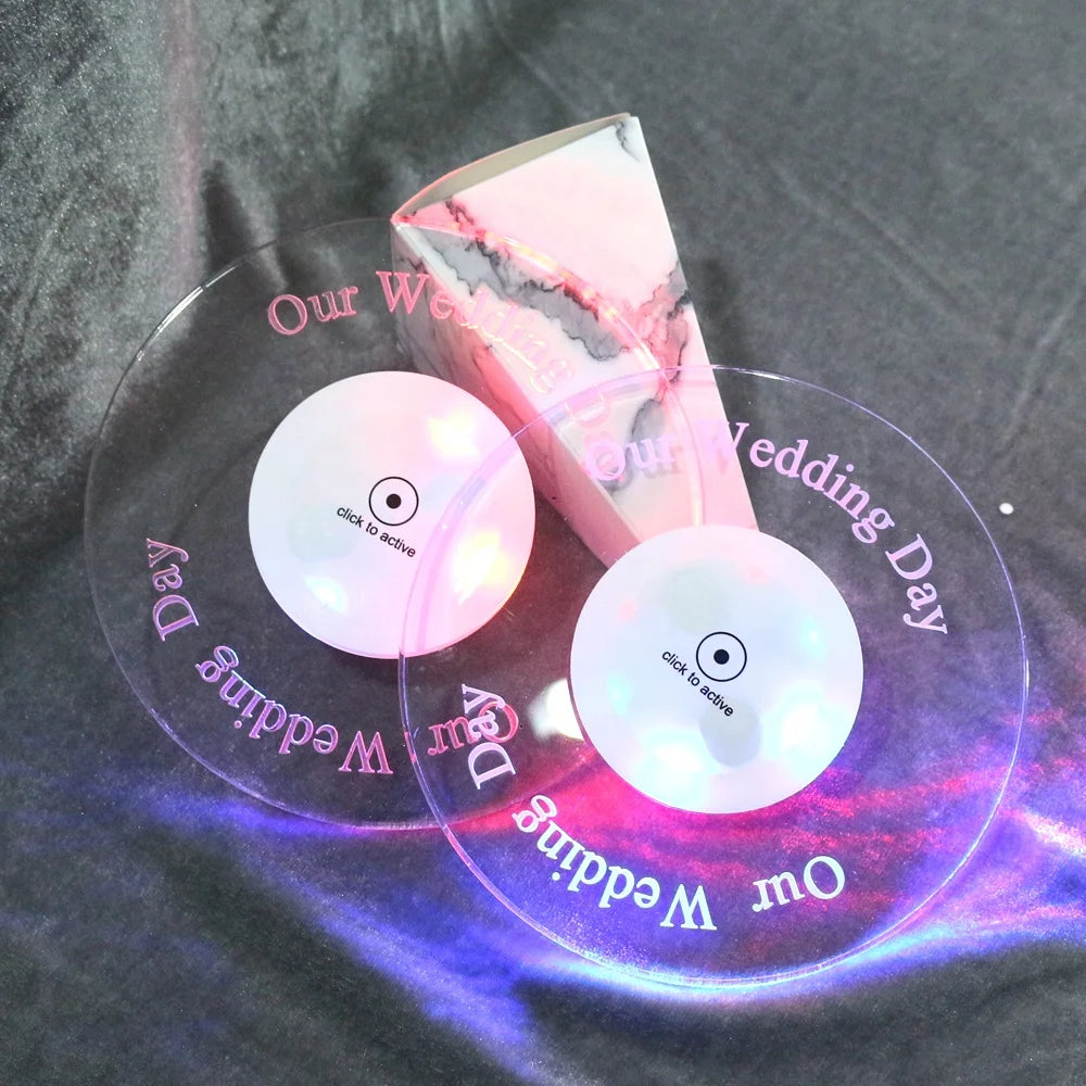 Wholesale Custom Drink Cup Holder Clear Led Acrylic Coaster