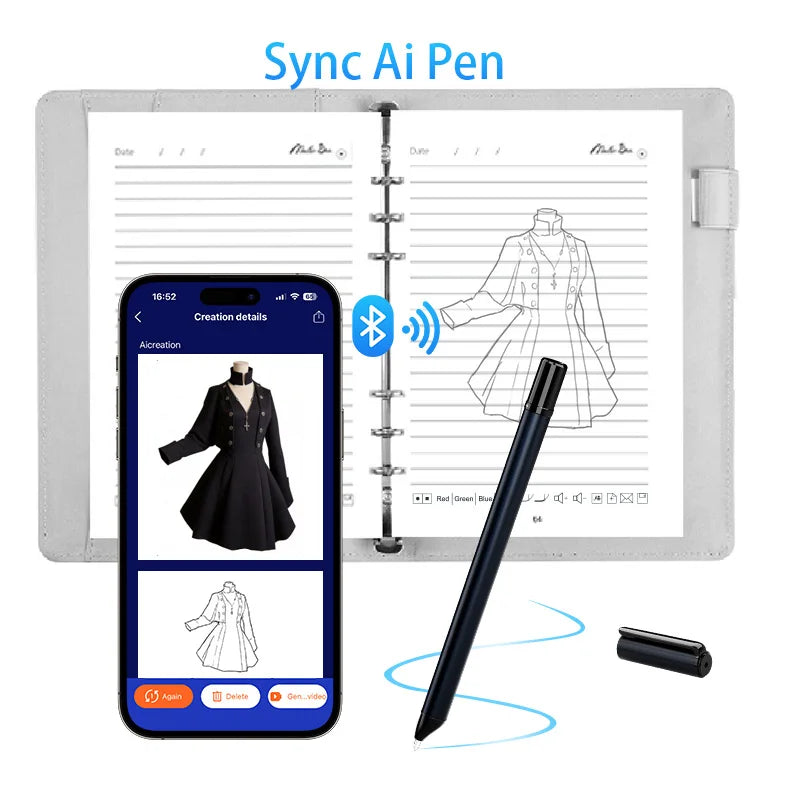 2027 New Ai Pen Sync Electronic Devices Agenda Smart Pen Ai Notebook Set Exercise Book A5 Notebook Set Ai Function For Anyone