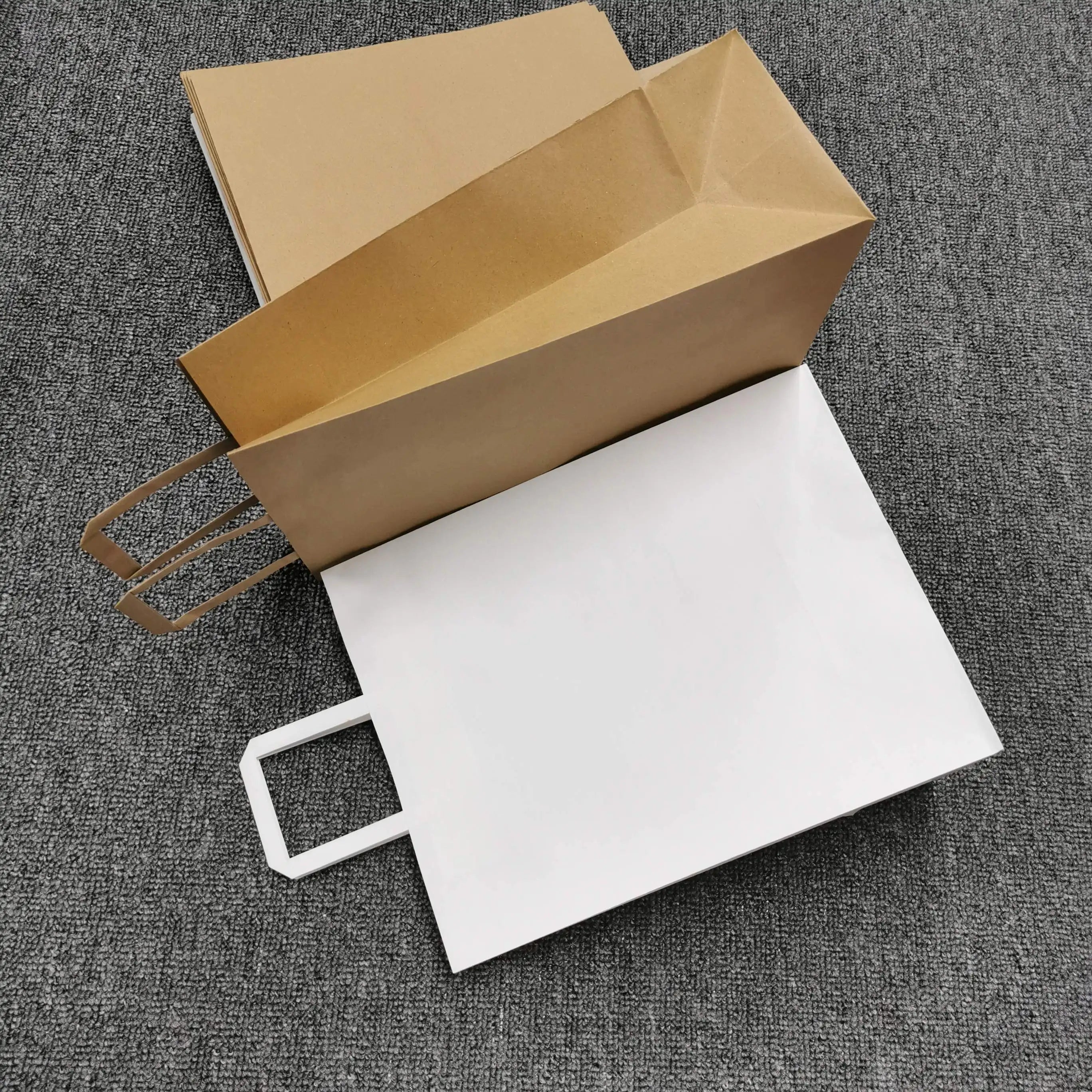 New Product Customized Fashion Shopping Bag Brown Kraft Paper Bag with Printable logo for Takeaway Food Bag