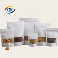 Wholesale Biodegradable Kraft Paper Stand Pouches Food Grade Brown White Zipper Top Custom Printed Classic Jelly Salad Pizza Pet