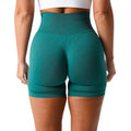 Women's High Quick Dry Seamless Scrunch Back Butt Lift Running Shorts Spandex/Nylon Four-Way Stretch Workout Pants Plus Size