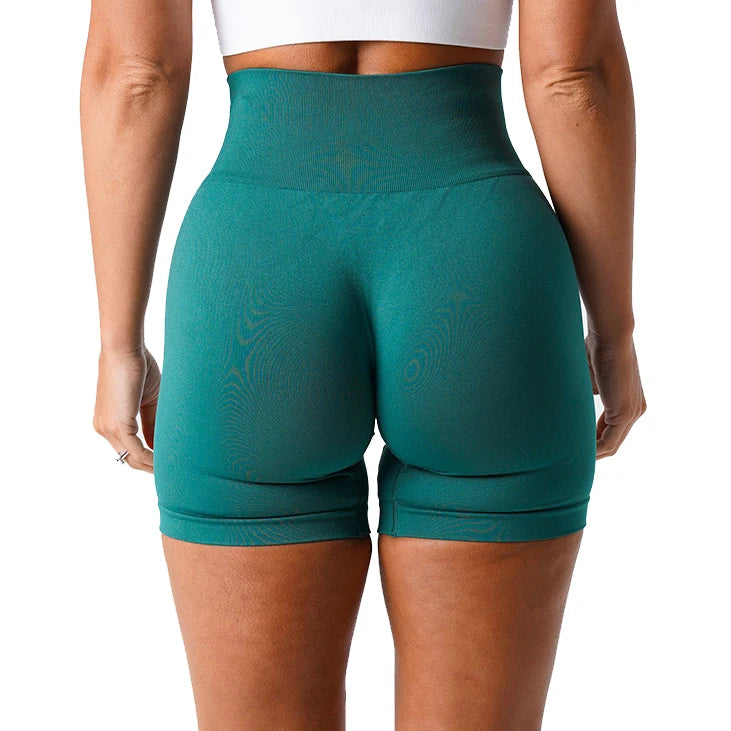 Women's High Quick Dry Seamless Scrunch Back Butt Lift Running Shorts Spandex/Nylon Four-Way Stretch Workout Pants Plus Size