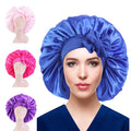 Wholesale Extra Large Satin Bonnet Stretch Ribbon for Nightcap with Knotted Bandana Hat Solid Color Daily & Party Appropriate