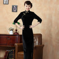 Wholesale Tang Suit Cheongsam T0001-a New Pure Color Elegant Elastic Velvet Seven-point Sleeve