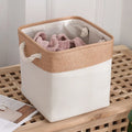 Folding Cotton Fabric Eco-Friendly Strong Durable Washable Multifunction Storage Baskets Cubes Organization Bins Great for Home