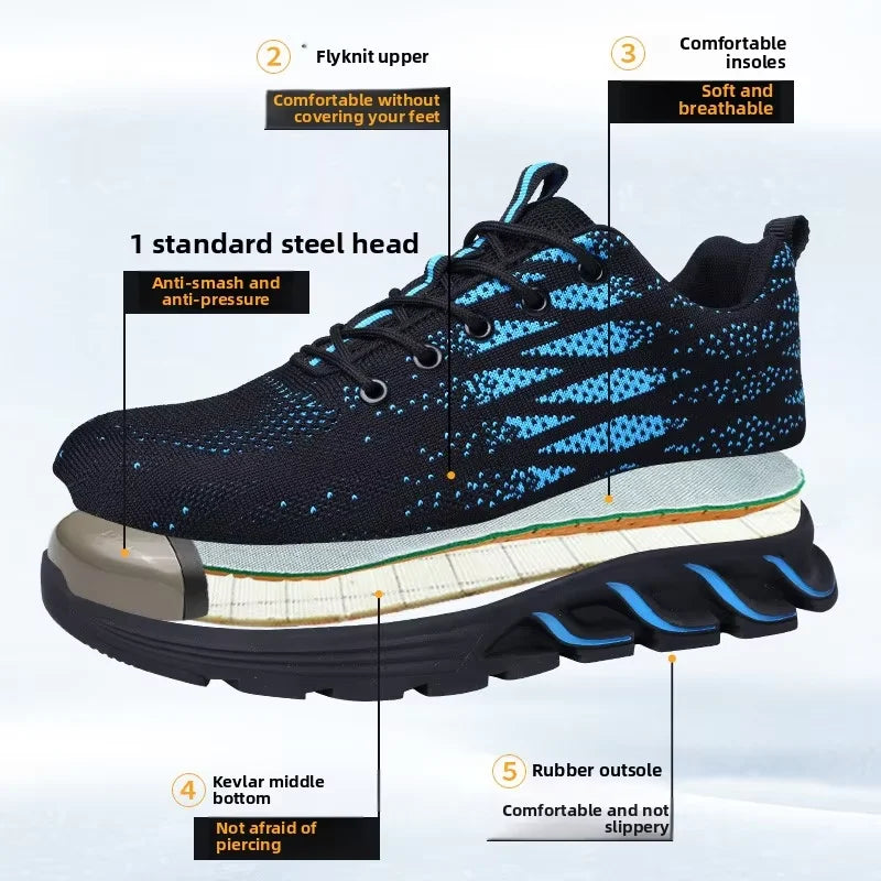 Work Safety Shoes with Steel for Kevlar Plate Composite Toe for Industrial Construction Upper for Winter Factory Use