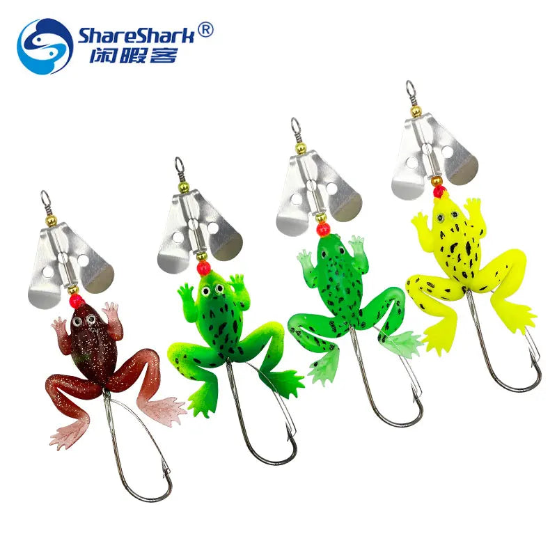 Fishing Lure Top Water 6g 12cm Spinner Soft Frog Lure Jig Bass Artificial Hook Frog Bait Fishing Accessories