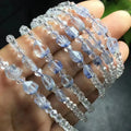 Natural Crystal Gemstone  Jewelry Dumortierite clear Quartz Faceted 925 Sterling Silver Bracelets
