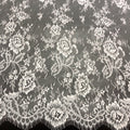 Ladies White Floral Eyelash Chantilly Lace Fabric for Lingerie LT20807