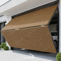 Custom Wood Look Slatted up and Over Garage Door for Modern Villa