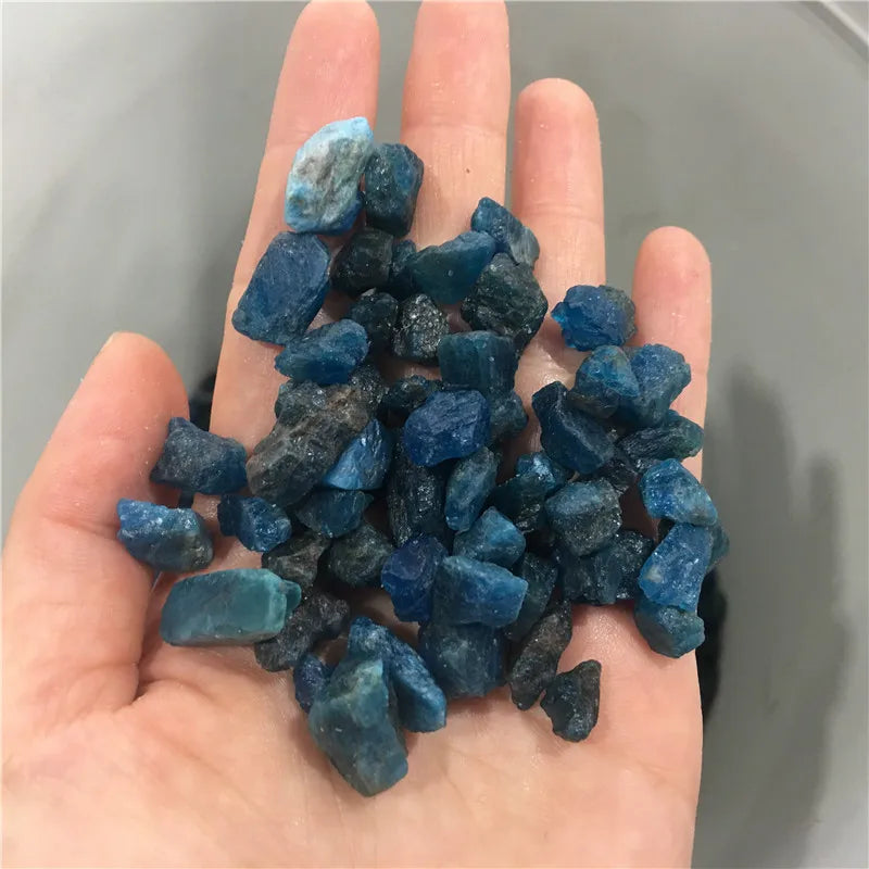 Natural Crystal Rough Mineral Blue Apatite Stone Gravels