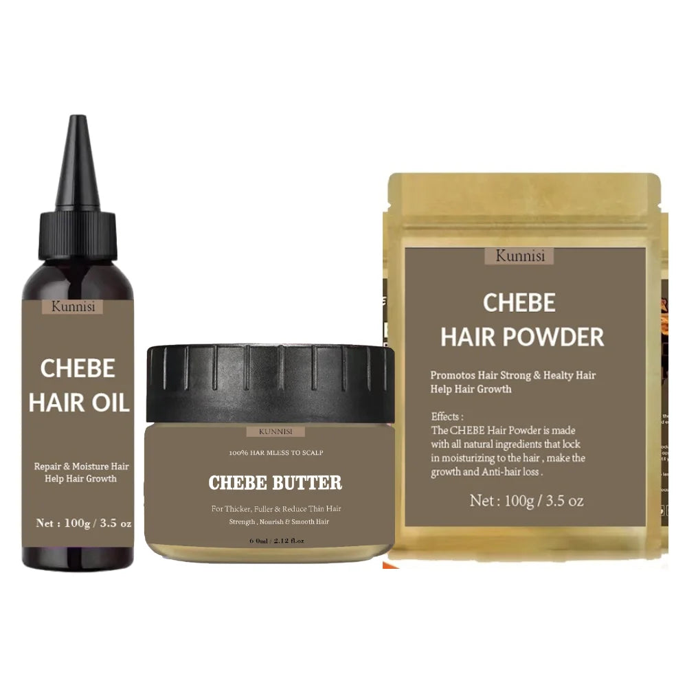 Private Label Herbal Anti-Hair Loss Set Chebe Powder Shampoo Conditioner for Hair Growth and Thickening