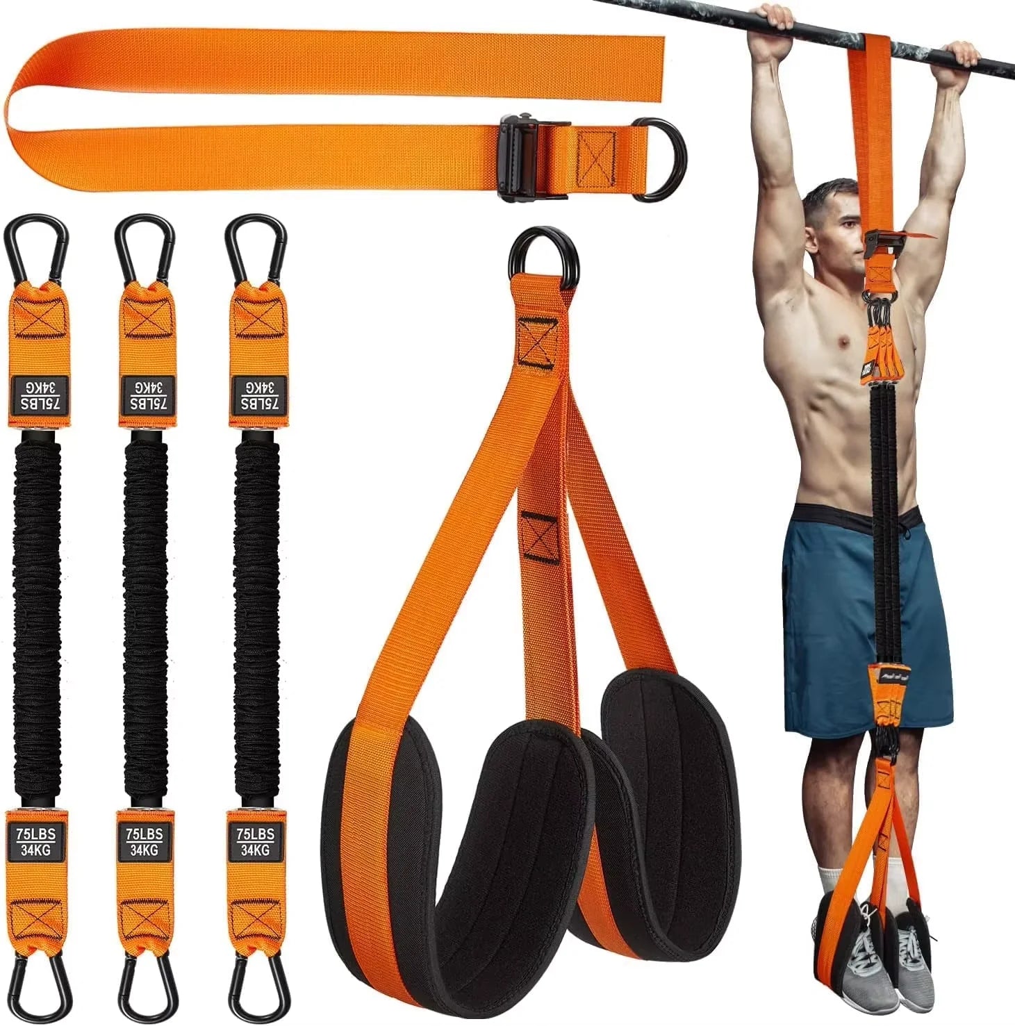 Low Price Pull-up Power with Auxiliary Trainer Elastic Rope Tension Horizontal bar Fitness Home Equipment