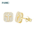Delicate Unisex Style Hip Hop Jewelry 18K Gold Plated 925 Sterling Silver Moissanite Diamond Iced Out Cross Stud Earring