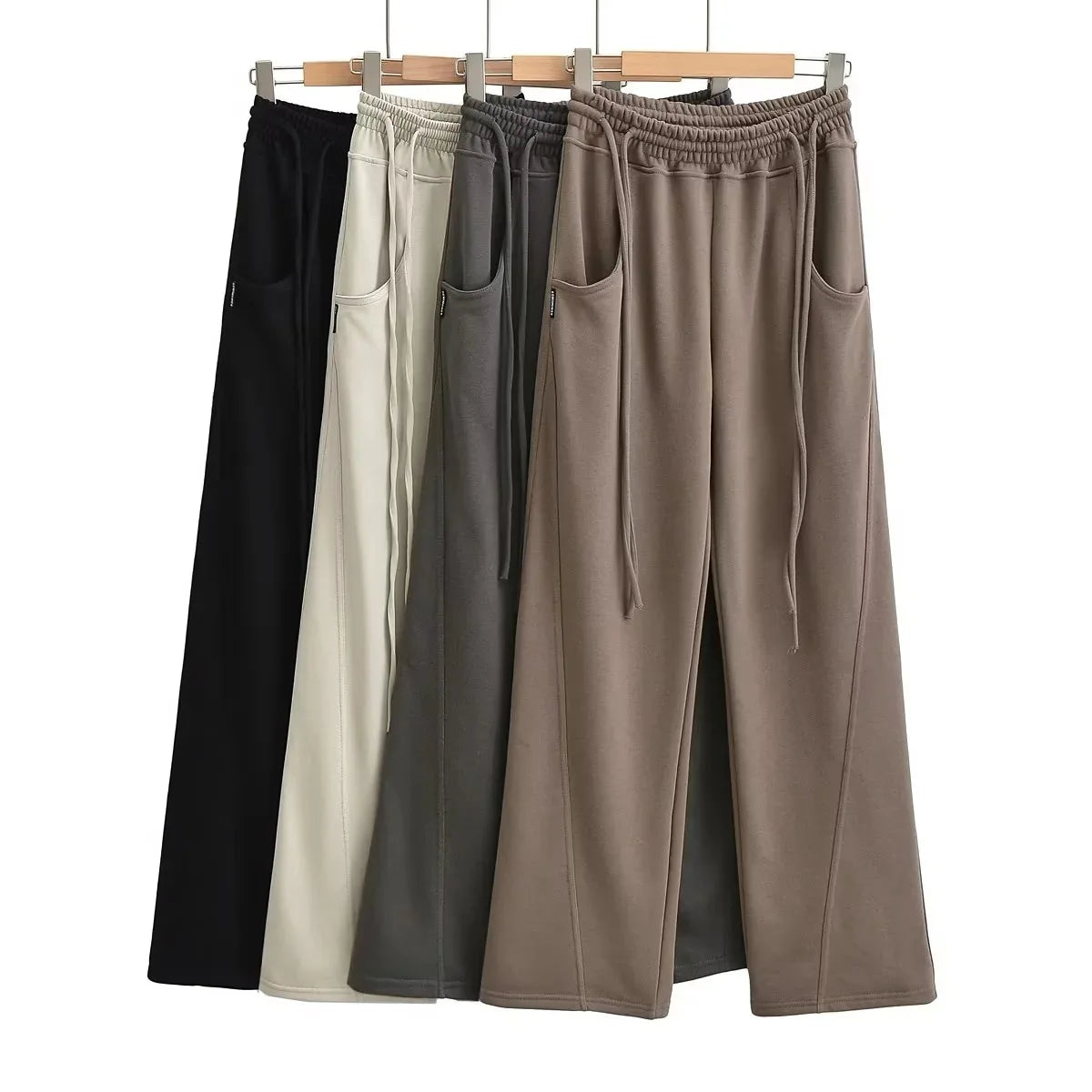 Women High Rise Drawstring Comfort Loose Cotton Yoga Jogger Pants