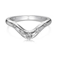 Dylam Trendy Simplicity Design 925 Sterling Silver Non Fade Geometric V Shaped 5A Cubic Zirconia Women Dress up Jewelry Rings