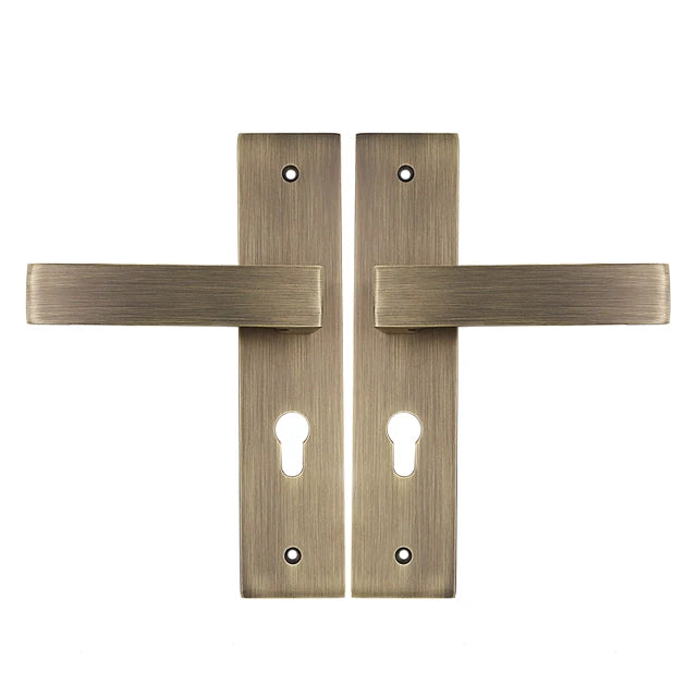Modern Luxury European Zinc Alloy Material Lever Door Handle Plate Interior Door With Safety Key Home Office Privacy Locks Set