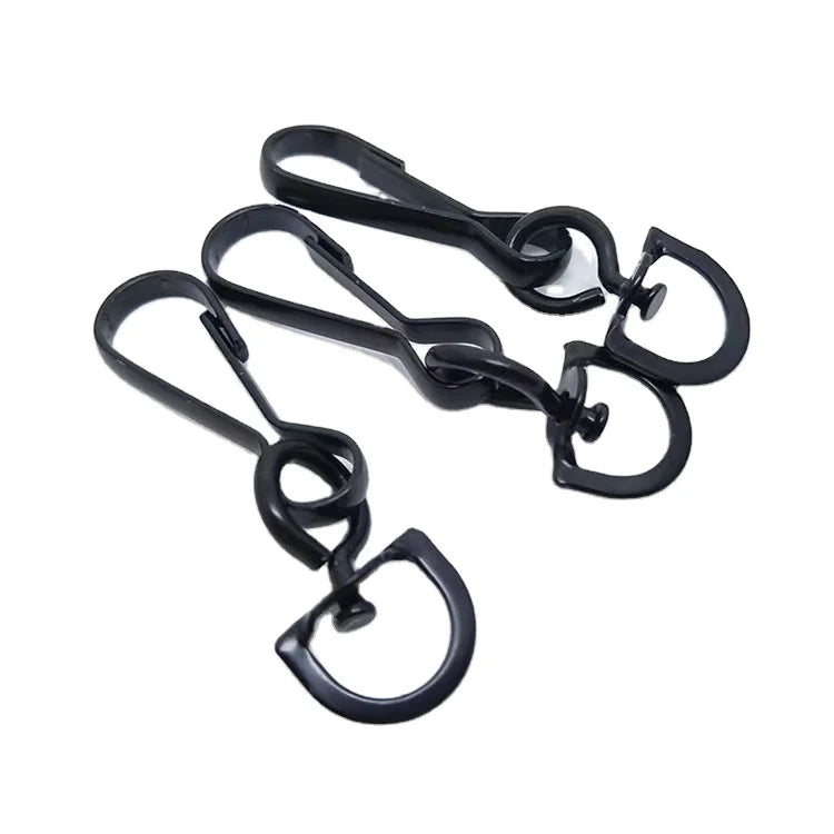 Wholesale Matte Black Metal Key Chains with Swivel Clasps Lanyard Snap Hook Lobster Claw Clasp Design